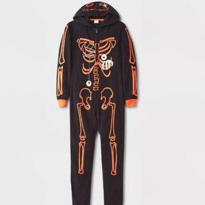 Boys Skeleton Jack Skellington Pajama Jumpsuit Size Large One Piece Halloween